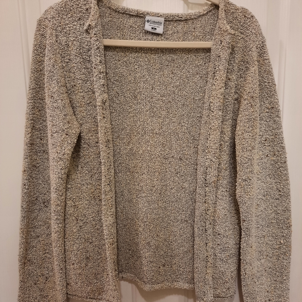 Columbia y2k knit grey/creme cardigan